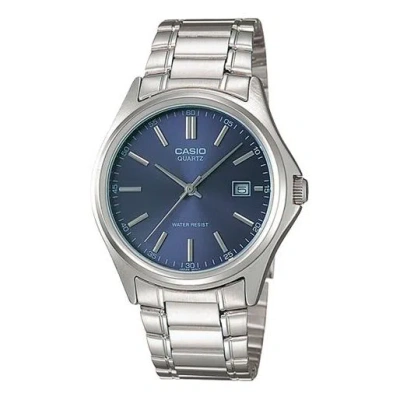 CASIO CASIO Waterproof Stainless Steel Strap Blue Dial Mens Blue Analog
