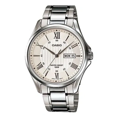 CASIO CASIO Waterproof Stainless Steel Strap Quartz Mens Silver Analog