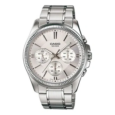 CASIO CASIO Waterproof Stainless Steel Strap Quartz Mens White Analog