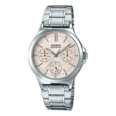 CASIO CASIO Waterproof Stainless Steel Strap Quartz Pink Analog