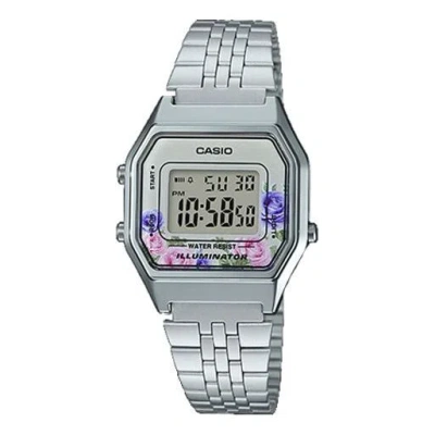 CASIO Casio Youth Vintage Digital Watch 'Silver Floral'