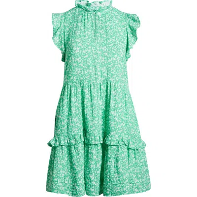 CASLONR CASLON(R) FLORAL RUFFLE GAUZE DRESS