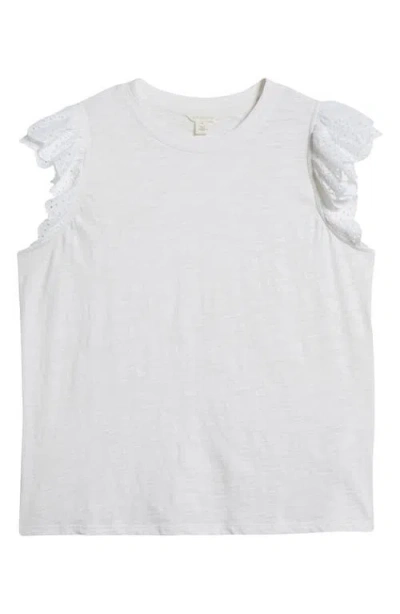 CASLONR CASLON(R) MIXED MEDIA EYELET TRIM TOP