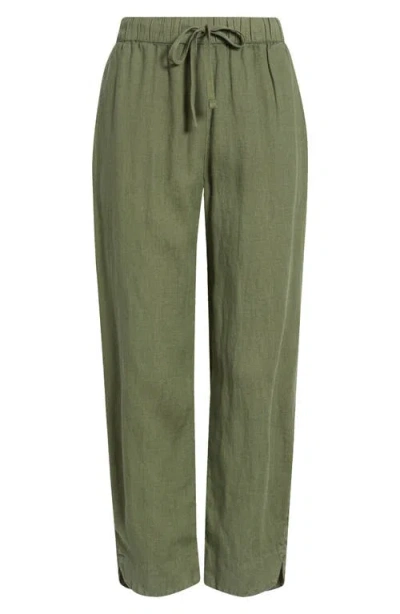 CASLONR CASLON(R) TIE WAIST TAPER LINEN PANTS