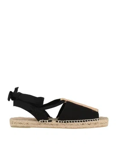 CASTAÃ±ER CASTAÑER WOMAN ESPADRILLES BLACK SIZE 7.5 TEXTILE FIBERS