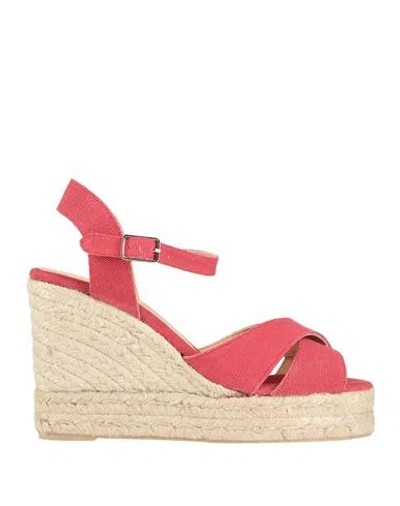 CASTAÃ±ER CASTAÑER WOMAN ESPADRILLES BRICK SIZE 7.5 TEXTILE FIBERS