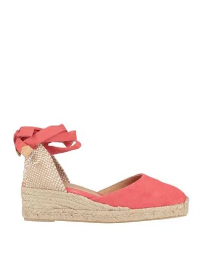 CASTAÃ±ER CASTAÑER WOMAN ESPADRILLES CORAL SIZE 7.5 TEXTILE FIBERS