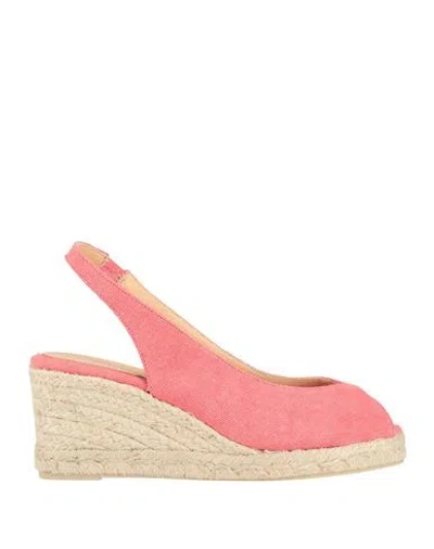 CASTAÃ±ER CASTAÑER WOMAN ESPADRILLES CORAL SIZE 7.5 TEXTILE FIBERS