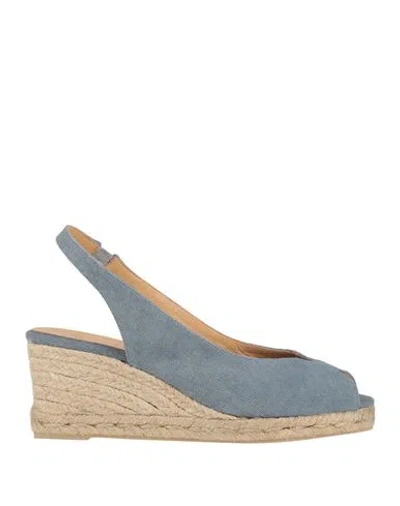 CASTAÃ±ER CASTAÑER WOMAN ESPADRILLES PASTEL BLUE SIZE 7.5 TEXTILE FIBERS