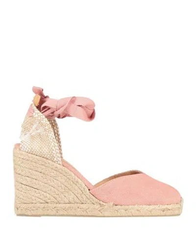 CASTAÃ±ER CASTAÑER WOMAN ESPADRILLES PINK SIZE 7.5 TEXTILE FIBERS