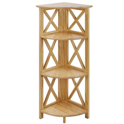 CASUAL HOME MONTEGO 4-SHELF CORNER FOLDING BOOKCASE-NATURAL