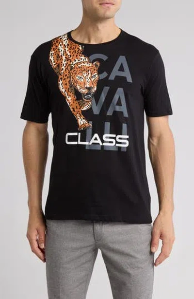 CAVALLI CLASS CAVALLI CLASS STRETCH COTTON GRAPHIC T-SHIRT