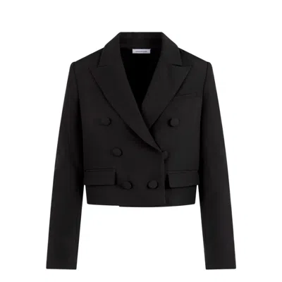 CAVANAGH BAKER WOMEN'S BLACK STRETCH TUXEDO CROP BLAZER