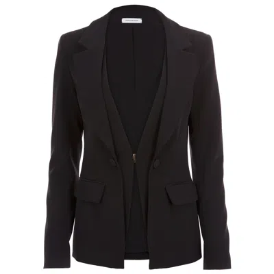 CAVANAGH BAKER WOMEN'S STRETCH TWO LAYER BLAZER BLACK