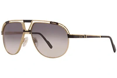 CAZAL CAZAL 9100 001 SUNGLASSES MEN'S GOLD-BLACK/GREY GRADIENT LENSES PILOT 61-MM