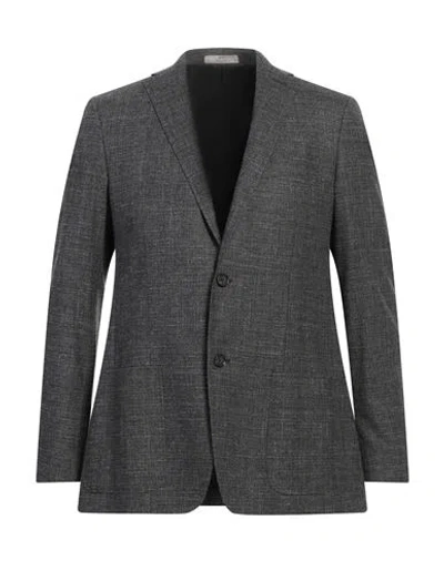 CC COLLECTION CORNELIANI CC COLLECTION CORNELIANI MAN BLAZER CHARCOAL SIZE 42 VIRGIN WOOL, COTTON, LINEN, ELASTANE