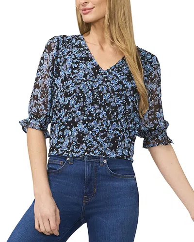 CECE CECE ELBOW SLEEVE RUFF V-NECK BLOUSE