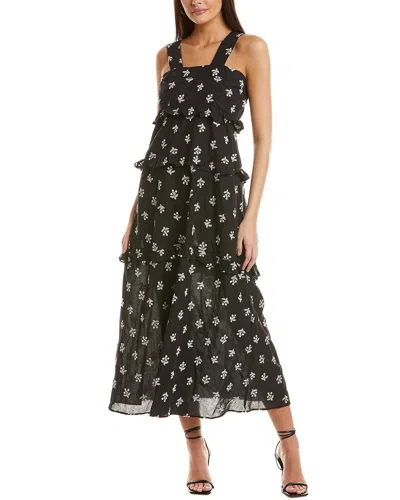 CECE FLORAL EMBROIDERED MAXI DRESS