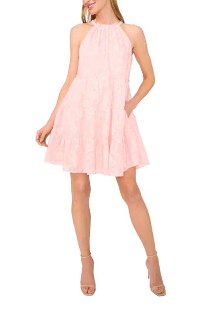 CECE CECE FLORAL JACQUARD TIERED MINIDRESS