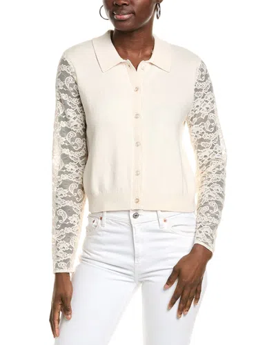 CECE CECE LACE-SLEEVE CARDIGAN
