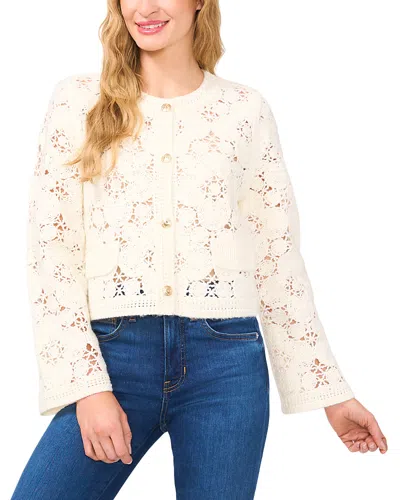CECE CECE LONG SLEEVE EMBROIDERED CARDIGAN