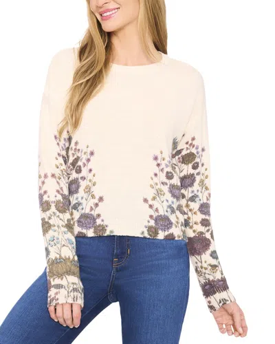 CECE PRINTED FLORAL WOOL-BLEND SWEATER