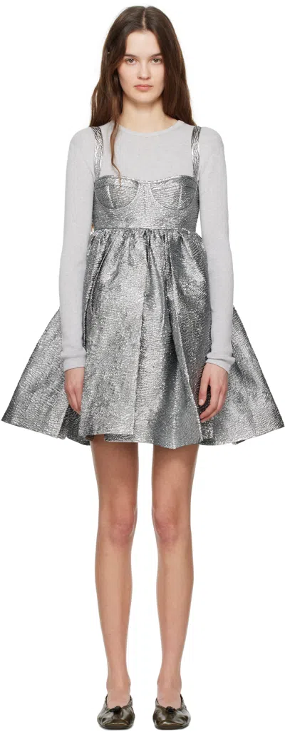 CECILIE BAHNSEN SILVER ONIQUE MINIDRESS
