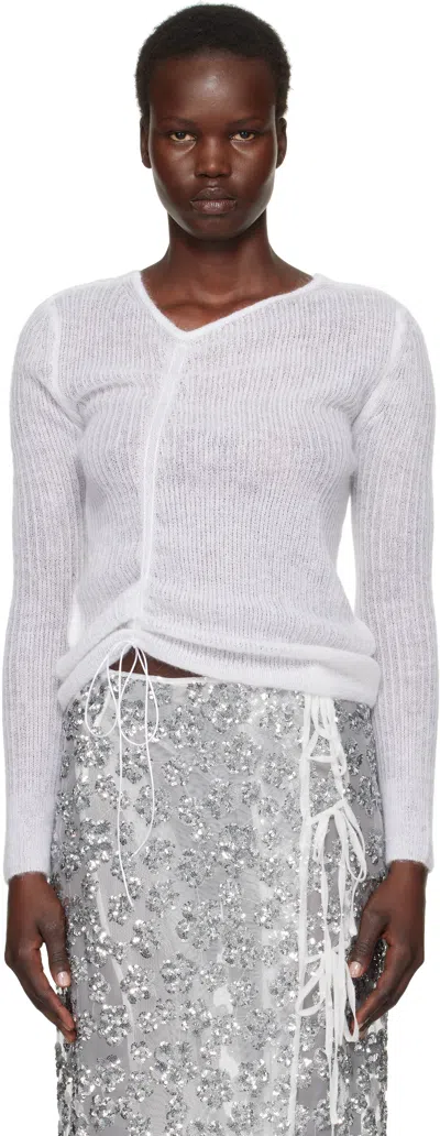 CECILIE BAHNSEN WHITE USSI SWEATER