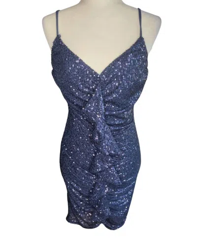 CEFIAN SEQUIN MINI DRESS IN NAVY