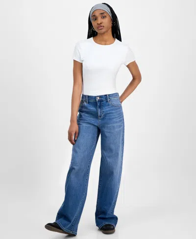 CELEBRITY PINK JUNIORS' ELASTIC-BACK WIDE-LEG JEANS