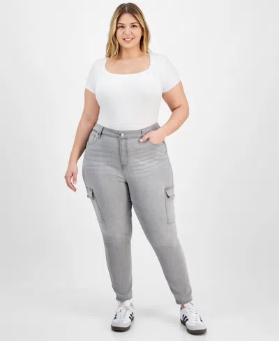 CELEBRITY PINK TRENDY PLUS SIZE HIGH-RISE CARGO JEANS