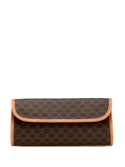 CELINE 1999 MACADAM COATED CANVAS CLUTCH BAG