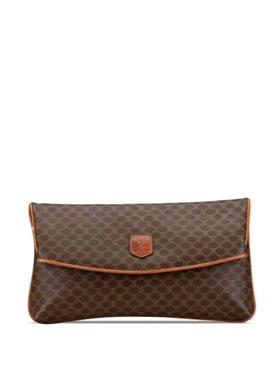 CELINE 2007 MACADAM COATED CANVAS CLUTCH BAG