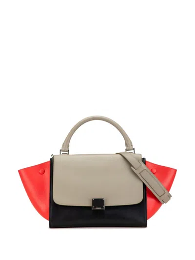 CELINE 2018-2024 SMALL TRICOLOR LEATHER TRAPEZE SATCHEL