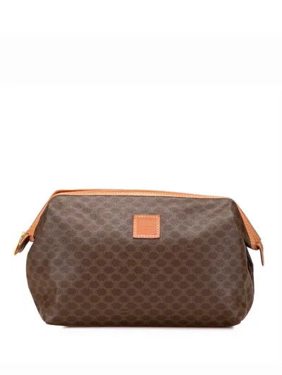 CELINE 2018-2025 MACADAM COATED CANVAS CLUTCH BAG