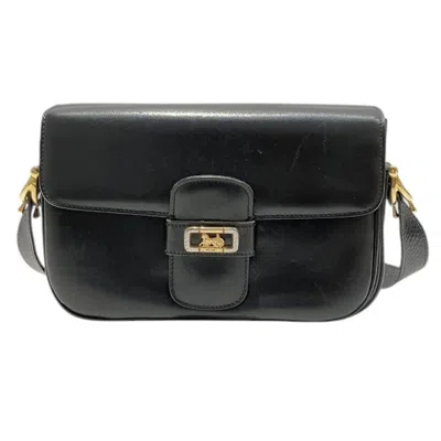 CELINE CELINE BLACK LEATHER SHOULDER BAG (PRE-OWNED)