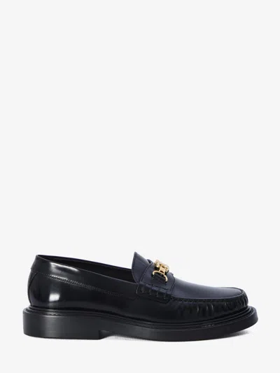 CELINE CELINE CELINE UNIVERSITÉ TRIOMPHE POLISHED BULLSKIN CHAIN LOAFERS