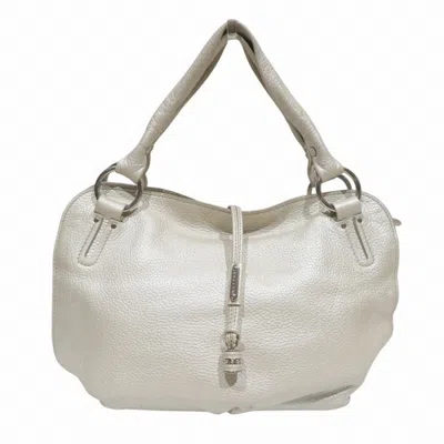 CELINE CELINE CHAMPAGNE WHITE LEATHER HANDBAG SHOULDER BAG (PRE-OWNED)