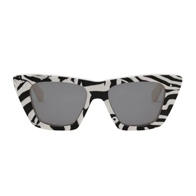 CELINE CELINE CL40187I CELINE 3 DOTS 99E BLACK AND IVORY SUNGLASSES