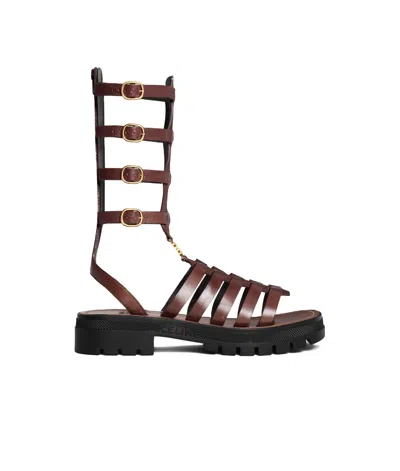 CELINE CLEA TRIOMPHE GLADIATOR MID SANDAL IN CALFSKIN  VEGETAL TANNING