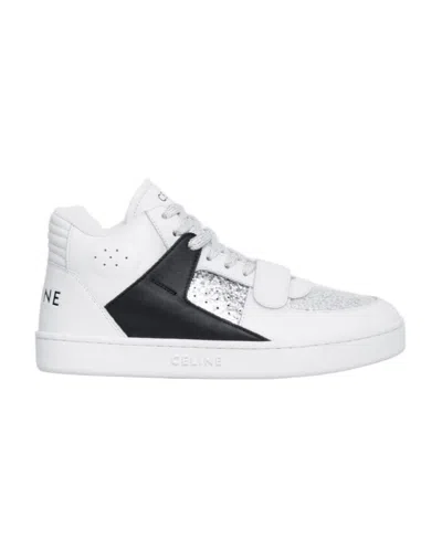 CELINE CT-02 MID SNEAKER WITH SCRATCH IN CALFSKIN  PATENT GLITTER