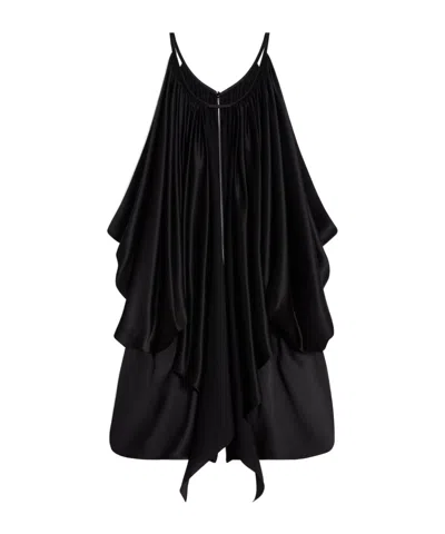 CELINE DRAPED SHORT JUMPSUIT IN SATIN AND SILK CREPE