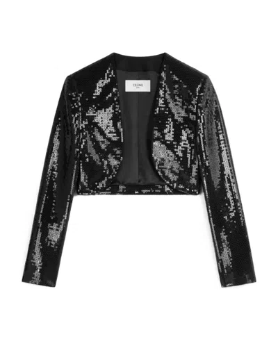 CELINE EMBROIDERED BOLERO IN WOOL GABARDINE
