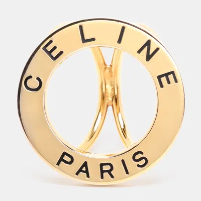 CELINE CÉLINE GOLD TONE METAL SCARF RING