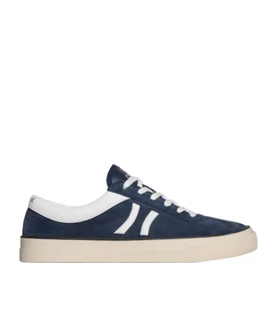 CELINE CELINE SUNSET LOW LACE-UP SNEAKER IN SUEDE CALFSKIN AND CALFSKIN