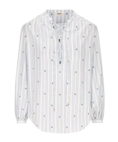 CELINE ROMY BLOUSE IN STRIPED SILK