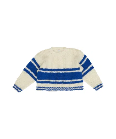 CELINE STRIPED CREW NECK SWEATER IN CHUNKY MOHAIR AND WOOL