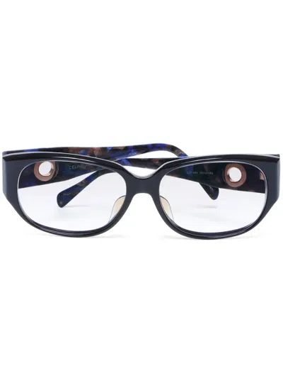 CELINE MARBLED SQUARE-FRAME GLASSES