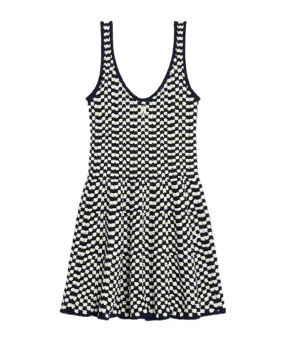 CELINE MINI SKATER DRESS IN CROCHET COTTON