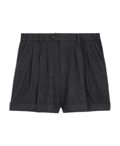 CELINE TRIPLE-PLEATED SHORTS IN FLANNEL